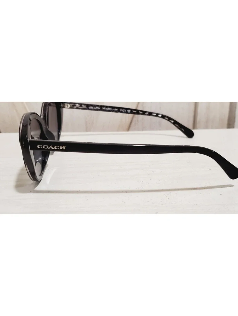 Coach Black Glitter Sig C Cat Eye Sunglasses 55828G HC8288